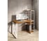 Стол-стеллаж письменный Solarius Loft, 120x60x148 см, с четырьмя полками, цвета ольхи с белым металлическим каркасом и крестообразной ножкой stol-stellaz-4polki-olha-12060-krest-white 1