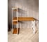 Стол-стеллаж письменный Solarius Loft, 120x60x148 см, с четырьмя полками, цвета ольхи с белым металлическим каркасом и крестообразной ножкой stol-stellaz-4polki-olha-12060-krest-white 3