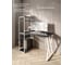 Стол-стеллаж письменный Solarius Loft, 120x60x148 см, с четырьмя полками, цвета черного оникса с белым металлическим каркасом и Z-образной ножкой stol-stellaz-4polki-onix-12060-Z-white 4