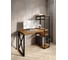 Стол-стеллаж письменный Solarius Loft, 120x60x148 см, с четырьмя полками, цвета ольхи с черным металлическим каркасом и крестообразной ножкой stol-stellaz-4polki-olha-12060-krest-black 1