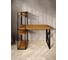 Стол-стеллаж письменный Solarius Loft, 120x60x148 см, с четырьмя полками, цвета ольхи с черным металлическим каркасом и крестообразной ножкой stol-stellaz-4polki-olha-12060-krest-black 3