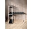 Стол-стеллаж письменный Solarius Loft, 130x60x148 см, с четырьмя полками, цвета черного оникса с белыми металлическими Лофт ножками stol-stellaz-4polki-onix-13060-white 3