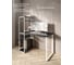 Стол-стеллаж письменный Solarius Loft, 130x60x148 см, с четырьмя полками, цвета черного оникса с белыми металлическими Лофт ножками stol-stellaz-4polki-onix-13060-white 4