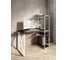 Стол-стеллаж письменный Solarius Loft, 130x60x148 см, с четырьмя полками, цвета венге с белым металлическим каркасом и крестообразной ножкой stol-stellaz-4polki-ven-13060-krest-white 1