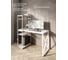 Стол-стеллаж письменный Solarius Loft, 130x60x148 см, с четырьмя полками, белого цвета с белым металлическим каркасом и крестообразной ножкой stol-stellaz-4polki-bel-13060-krest-white 4
