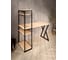 Стол-стеллаж письменный Solarius Loft, 130x60x148 см, с четырьмя полками, без шлифовки и покраски с черным металлическим каркасом и Z-образной ножкой stol-stellaz-4polki-net-13060-Z-black 2