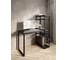 Стол-стеллаж письменный Solarius Loft, 130x60x148 см, с четырьмя полками, цвета черного оникса с черными металлическими Лофт ножками stol-stellaz-4polki-onix-13060-black 1
