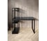 Стол-стеллаж письменный Solarius Loft, 130x60x148 см, с четырьмя полками, цвета черного оникса с черными металлическими Лофт ножками stol-stellaz-4polki-onix-13060-black 3
