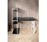 Стол-стеллаж письменный Solarius Loft, 140x60x148 см, с четырьмя полками, цвета черного оникса с белым металлическим каркасом и крестообразной ножкой stol-stellaz-4polki-onix-14060-krest-white 3