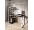 Стол-стеллаж письменный Solarius Loft, 140x60x148 см, с четырьмя полками, цвета черного оникса с белым металлическим каркасом и крестообразной ножкой stol-stellaz-4polki-onix-14060-krest-white 4