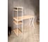 Стол-стеллаж письменный Solarius Loft, 140x60x148 см, с четырьмя полками, без шлифовки и покраски с белым металлическим каркасом и Z-образной ножкой stol-stellaz-4polki-net-14060-Z-white 2