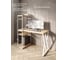 Стол-стеллаж письменный Solarius Loft, 140x60x148 см, с четырьмя полками, без шлифовки и покраски с белым металлическим каркасом и Z-образной ножкой stol-stellaz-4polki-net-14060-Z-white 4