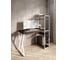 Стол-стеллаж письменный Solarius Loft, 140x60x148 см, с четырьмя полками, цвета венге с белым металлическим каркасом и Z-образной ножкой stol-stellaz-4polki-ven-14060-Z-white 1