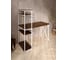 Стол-стеллаж письменный Solarius Loft, 140x60x148 см, с четырьмя полками, цвета темного дуба с белым металлическим каркасом и крестообразной ножкой stol-stellaz-4polki-temd-14060-krest-white 1