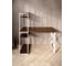 Стол-стеллаж письменный Solarius Loft, 140x60x148 см, с четырьмя полками, цвета темного дуба с белым металлическим каркасом и крестообразной ножкой stol-stellaz-4polki-temd-14060-krest-white 2