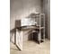 Стол-стеллаж письменный Solarius Loft, 140x60x148 см, с четырьмя полками, цвета темного дуба с белым металлическим каркасом и крестообразной ножкой stol-stellaz-4polki-temd-14060-krest-white 6