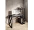 Стол-стеллаж письменный Solarius Loft, 140x60x148 см, с четырьмя полками, цвета черного оникса с черным металлическим каркасом и крестообразной ножкой stol-stellaz-4polki-onix-14060-krest-black 6