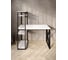 Стол-стеллаж письменный Solarius Loft, 140x60x148 см, с четырьмя полками, белого цвета с черным металлическим каркасом и крестообразной ножкой stol-stellaz-4polki-bel-14060-krest-black 2