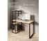 Стол-стеллаж письменный Solarius Loft, 140x60x148 см, с четырьмя полками, без шлифовки и покраски с черными металлическими Лофт ножками stol-stellaz-4polki-net-14060-black 3