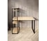 Стол-стеллаж письменный Solarius Loft, 140x60x148 см, с четырьмя полками, без шлифовки и покраски с черными металлическими Лофт ножками stol-stellaz-4polki-net-14060-black 4