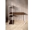 Стол-стеллаж письменный Solarius Loft, 140x60x148 см, с четырьмя полками, цвета темного дуба с белыми металлическими Лофт ножками stol-stellaz-4polki-temd-14060-white 2