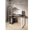 Стол-стеллаж письменный Solarius Loft, 140x60x148 см, с четырьмя полками, цвета темного дуба с белыми металлическими Лофт ножками stol-stellaz-4polki-temd-14060-white 3