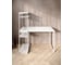 Стол-стеллаж письменный Solarius Loft, 140x60x148 см, с четырьмя полками, белого цвета с белыми металлическими Лофт ножками stol-stellaz-4polki-bel-14060-white 3