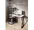 Стол-стеллаж письменный Solarius Loft, 140x60x148 см, с четырьмя полками, белого цвета с черным металлическим каркасом и Z-образной ножкой stol-stellaz-4polki-bel-14060-Z-black 3