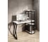 Стол-стеллаж письменный Solarius Loft, 140x60x148 см, с четырьмя полками, белого цвета с черным металлическим каркасом и Z-образной ножкой stol-stellaz-4polki-bel-14060-Z-black 6