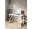 Стол письменный Solarius Loft, 120x60x76.5 см, открытая тумба с тремя полками, компьютерный стол белого цвета с белыми металлическими Z-образными ножками stol-tumba-3polki-bel-12060-Z-white 2