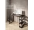 Стол письменный Solarius Loft, 120x60x76.5 см, открытая тумба с тремя полками, компьютерный стол цвета венге с черными металлическими Лофт ножками stol-tumba-3polki-ven-12060-black 2