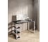 Стол письменный Solarius Loft, 100x60x76.5 см, открытая тумба с тремя полками, компьютерный стол цвета черного оникса с белыми металлическими Лофт ножками stol-tumba-3polki-onix-10060-white 1