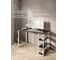 Стол письменный Solarius Loft, 100x60x76.5 см, открытая тумба с тремя полками, компьютерный стол цвета черного оникса с белыми металлическими Лофт ножками stol-tumba-3polki-onix-10060-white 2