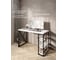 Стол письменный Solarius Loft, 120x60x76.5 см, открытая тумба с тремя полками, компьютерный стол белого цвета с черными металлическими крестообразными ножками stol-tumba-3polki-bel-12060-krest-black 2