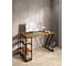 Стол письменный Solarius Loft, 110x60x76.5 см, открытая тумба с тремя полками, компьютерный стол цвета ольхи с черными металлическими Z-образными ножками stol-tumba-3polki-olha-11060-Z-black 1