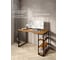 Стол письменный Solarius Loft, 100x60x76.5 см, открытая тумба с тремя полками, компьютерный стол цвета ольхи с черными металлическими Лофт ножками stol-tumba-3polki-olha-10060-black 2