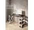 Стол письменный Solarius Loft, 110x60x76.5 см, открытая тумба с тремя полками, компьютерный стол цвета венге с белыми металлическими крестообразными ножками stol-tumba-3polki-ven-11060-krest-white 2