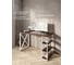 Стол письменный Solarius Loft, 110x60x76.5 см, открытая тумба с тремя полками, компьютерный стол цвета темного дуба с белыми металлическими крестообразными ножками stol-tumba-3polki-temd-11060-krest-white 2