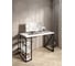 Стол письменный Solarius Loft, 110x60x76.5 см, открытая тумба с тремя полками, компьютерный стол белого цвета с черными металлическими крестообразными ножками stol-tumba-3polki-bel-11060-krest-black 1