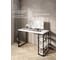 Стол письменный Solarius Loft, 110x60x76.5 см, открытая тумба с тремя полками, компьютерный стол белого цвета с черными металлическими Лофт ножками stol-tumba-3polki-bel-11060-black 2