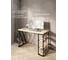 Стол письменный Solarius Loft, 100x60x76.5 см, открытая тумба с тремя полками, компьютерный стол без шлифовки и покраски с черными металлическими Z-образными ножками stol-tumba-3polki-net-10060-Z-black 3