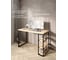 Стол письменный Solarius Loft, 110x60x76.5 см, открытая тумба с тремя полками, компьютерный стол без шлифовки и покраски с черными металлическими Лофт ножками stol-tumba-3polki-net-11060-black 2