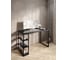 Стол письменный Solarius Loft, 100x60x76.5 см, открытая тумба с тремя полками, компьютерный стол цвета черного оникса с черными металлическими Лофт ножками stol-tumba-3polki-onix-10060-black 1