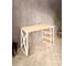 Стол письменный Solarius Loft, 120x60x76.5 см, открытая тумба с тремя полками, компьютерный стол без шлифовки и покраски с белыми металлическими крестообразными ножками stol-tumba-3polki-net-12060-krest-white 4