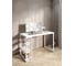 Стол письменный Solarius Loft, 110x60x76.5 см, открытая тумба с тремя полками, компьютерный стол белого цвета с белыми металлическими Лофт ножками stol-tumba-3polki-bel-11060-white 1