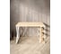 Стол письменный Solarius Loft, 100x60x76.5 см, открытая тумба с тремя полками, компьютерный стол без шлифовки и покраски с белыми металлическими Z-образными ножками stol-tumba-3polki-net-10060-Z-white 3