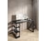 Стол письменный Solarius Loft, 130x60x76.5 см, открытая тумба с тремя полками, компьютерный стол цвета черного оникса с черными металлическими крестообразными ножками stol-tumba-3polki-onix-13060-krest-black 1