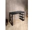 Стол письменный Solarius Loft, 130x60x76.5 см, открытая тумба с тремя полками, компьютерный стол цвета черного оникса с черными металлическими крестообразными ножками stol-tumba-3polki-onix-13060-krest-black 4