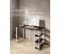 Стол письменный Solarius Loft, 140x60x76.5 см, открытая тумба с тремя полками, компьютерный стол цвета венге с белыми металлическими Лофт ножками stol-tumba-3polki-ven-14060-white 2
