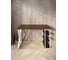 Стол письменный Solarius Loft, 140x60x76.5 см, открытая тумба с тремя полками, компьютерный стол цвета темного дуба с белыми металлическими Z-образными ножками stol-tumba-3polki-temd-14060-Z-white 3